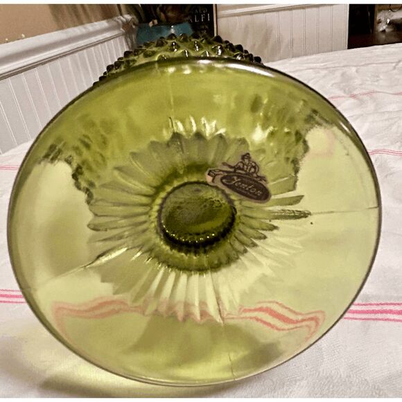 Vintage Fenton 18.5" Hobnail Swung Avocado Green Vase Avocado Green - Picture 5 of 6